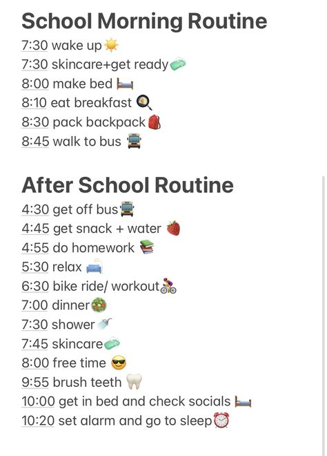 After School Schedule, Good Apps For Iphone, Night Before School, Daily Routine Schedule, Morning Routine School, School Morning, After School Routine, School Routine, Challenges To Do