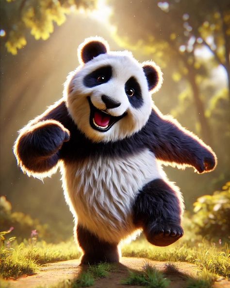 When you’re just too cute to walk, so you strut instead! 🐾✨ #PandaSwagger #happydance Panda Images, Raccoon Family, Iphone Wallpaper Stills, Alice Angel, Panda Art, Panda Bears, Panda Love, Giant Panda, Happy Dance