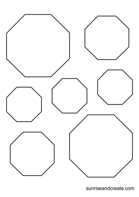 Free Printable Octagon Templates - Sunrise and Create Hexi Templates Free Printable, Octagon Template Free Printable, Free Hexagon Template, Quilt Stencils Templates Printable, Hexagon Quilt Pattern Free Templates, English Paper Piecing Patterns Free Printables Templates, Quilt Templates Printable Free, Hexagon Template Free Printable, Hexagon Pattern Template