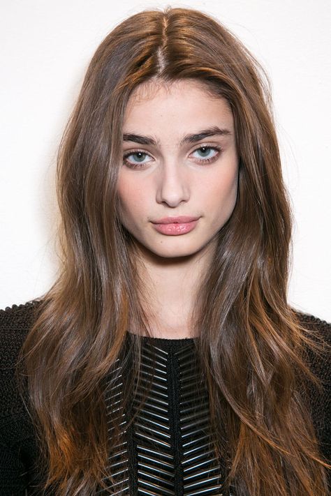 waves, center part  Ralph Lauren   - HarpersBAZAAR.com Growing Out Bangs, Hair Trends 2015, Hair Colorful, Fall Hairstyles, Brunette Color, 2015 Hairstyles, Taylor Hill, Rosie Huntington Whiteley, Cara Delevingne