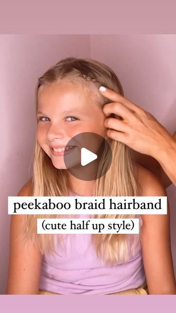 Audrey McClelland on Instagram: "PEEKABOO BRAID HAIRBAND 🩷 I absolutely love this cute half up hairstyle. It’s a great way to keep the hair out of the face in the front. Just love it! . I share all of the hair products that we love to use in my highlights below ⬇️ and also in my stories. Feel free to ask me any questions. . #halfuphalfdownhairstyle #halfuphalfdown #halfupdo #halfup #hairdo #braidideas #braidinspo #braidinspiration #braid #simplehairstyles #simplehair #simplehairstyle #easyhairstyles #easyhairstyle #easyhairstylesforgirls #cutehairstyles #cutehair #hairvideo #hairideas #hairinspo #hairinspiration #hairvideos #hairidea #schoolhairstyles #schoolhair #hairstyles #hair #hairstyle #hairtutorial #hairtutorials" Braids To Keep Hair Off Face, Braid Hairband, Hairband Hairstyle, Half Up Hairstyle, Braid Inspiration, Half Updo, Half Up Half Down Hair, August 11, Half Up Hair