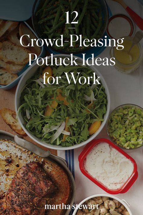 What’s for lunch today? The same sad desk salad, right? That’s why an office potluck is always welcome. But what do you bring? These crowd-pleasers are easy to transport on your commute, able to feed a crowd, and -- obviously -- delicious. #marthastewart #recipes #recipeideas  #christmasrecipes #christmaspotluck #christmasfood Potluck Lunch Ideas, On The Go Lunch Ideas, Potluck Ideas For Work, Potluck Appetizers, On The Go Lunch, Recipes For Dips, Office Potluck, Easy Potluck Recipes, Work Potluck