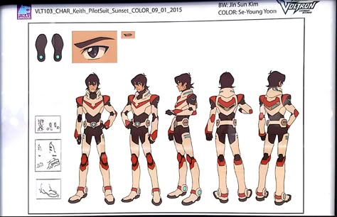 Studio Mir Character Sheet, Voltron Paladin Armor Reference, Voltron Character Sheet, Voltron Armor Reference, How To Draw Voltron Characters, Studio Mir Character Design, Paladin Armor Voltron, Voltron Art Style, Voltron Concept Art