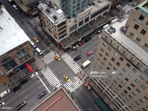 People Crossing Street, Street From Above, Birds Eye View City, Manhattan Street, Tarrytown New York, Street People, Building Aesthetic, Street Stock, Architecture Images