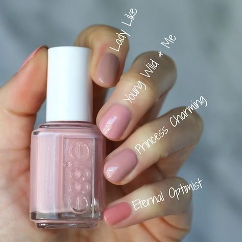 Essie Summer 2018 : Swatches, Review & Comparisons Eternal Optimist, Nail Art Cute, Essie Nail Colors, Cute Summer Nail Designs, Princess Charming, Lady Like, Nail Art Designs Summer, Cute Summer Nails, Pink Nail Polish