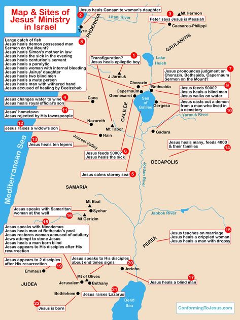 How Many Places Did Jesus Visit? - EARLY CHURCH HISTORY Bible Genealogy, Bible Timeline, Terra Santa, Bible Mapping, Bible Study Topics, Bible Study Help, Bible History, Bible Study Notebook, Bible Study Lessons