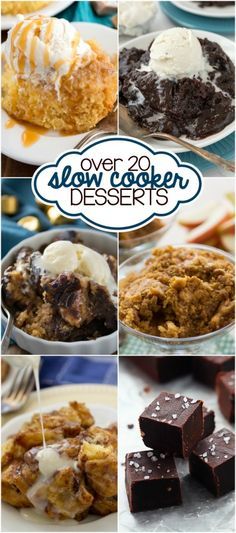 Over 20 dessert made in a slow cooker! These crockpot dessert recipes are easy and perfect for every occasion. Crock Pot Dessert Recipes, Crockpot Dessert, Crockpot Cake, Crockpot Desserts, Weight Watcher Desserts, Pumpkin Rolls Recipe, Slow Cooker Recipes Dessert, Crockpot Dessert Recipes, Crazy For Crust