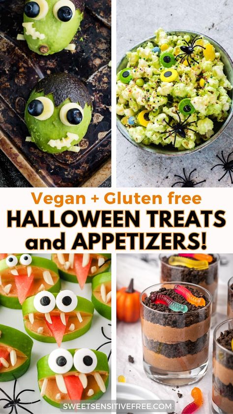 Gluten free Vegan Halloween Treats Easy Healthy Halloween Treats To Make, Gluten Free Spooky Treats, Gluten Free Halloween Treats For School, Halloween Recipes Gluten Free, Gluten Free Snack Recipes Easy, Easy Gluten Free Halloween Recipes, Gluten Free Spooky Snacks, Easy Gluten Free Halloween Treats, Vegan Dessert Halloween