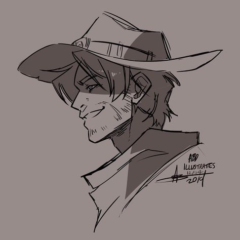 Hat Side View Drawing, Cowboy Drawing Reference Poses, Cowboy Drawing Pose, Evil Cowboy Character Design, Cowboy Drawing Character Design, Undead Cowboy Character Design, Angle Reference, Cowboy Hat Drawing, Cole Cassidy