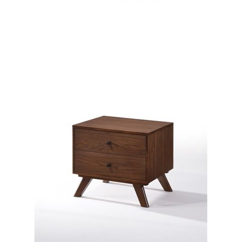 Dunouragan Century 2 Drawer Nightstand Mid Century Bedroom Set, Mid Century Classic, Walnut Bedroom, Brown Nightstands, Fabric Upholstered Bed, Mid Century Bedroom, Mid Century Modern Nightstand, Style Nightstand, Walnut Nightstand