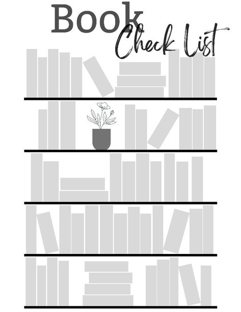 Book log / book checklist printable / reading log Book Checklist Template, Books Everyone Should Read Checklist, Chapter Book Reading Log, Reading Log Bookmark, Book Checklist, Printable Bookshelf Reading Log, Book Log Bullet Journal, Empty Book, Reading Log Printable