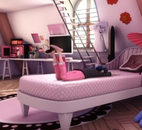 Marinette Dupain Cheng Room, Marinette Room, Ladybug Room Decor, Ladybug Room, Pink Characters, Catnoir And Ladybug, Miraculous Wallpaper, Marinette Dupain Cheng, Miraculous Ladybug Funny