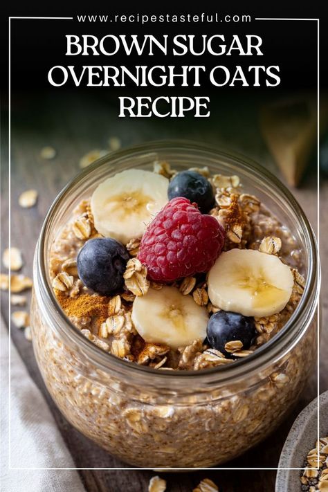 Enjoy a delicious and nutritious breakfast with these Brown Sugar Overnight Oats. Made with rolled oats, chia seeds, and ripe bananas, this easy recipe is perfect for busy mornings and can be customized with your favorite toppings. Rolled Oats Recipe Breakfast, Overnight Rolled Oats, Brown Sugar Overnight Oats, Rolled Oats Recipe, Oats Recipes Breakfast, Healthy Eating Inspiration, 21 Day Fix Meal Plan, 21 Day Fix Meals, Oats Recipe