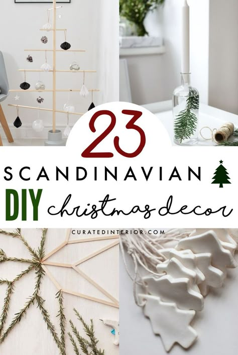 23 Scandinavian DIY Christmas Decor Crafts and Ideas for Handmade Christmas decor! #christmas #diy Nordic Christmas Decorations Diy, Scandinavian Crafts Diy, Martha Stewart Christmas Crafts, Scandinavian Ornaments Diy, Diy Nordic Christmas Decorations, Diy Scandinavian Christmas Decorations, Christmas 2023 Trends Decoration, Handmade Christmas Decorations Ideas, Norwegian Christmas Decorations