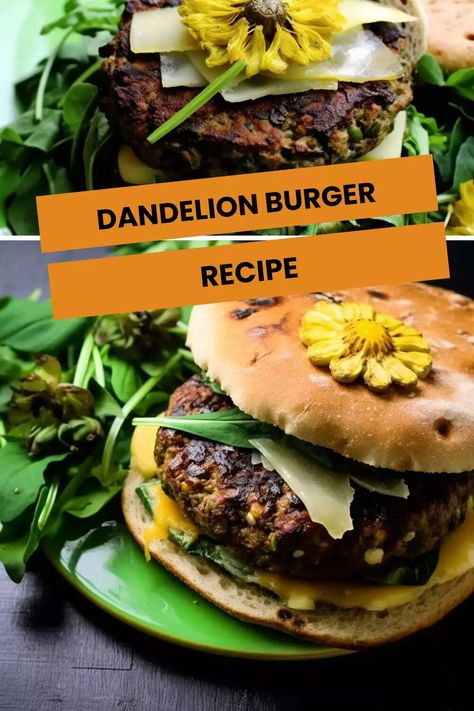 Dandelion Burger Recipe – Hungarian Chef Dandelion Recipes Food, Dandelion Leaves Recipe, Dandelion Benefits, Dandy Lion, Dandelion Greens, Popular Dishes, Soy Recipes, A Dandelion, Burger Recipe