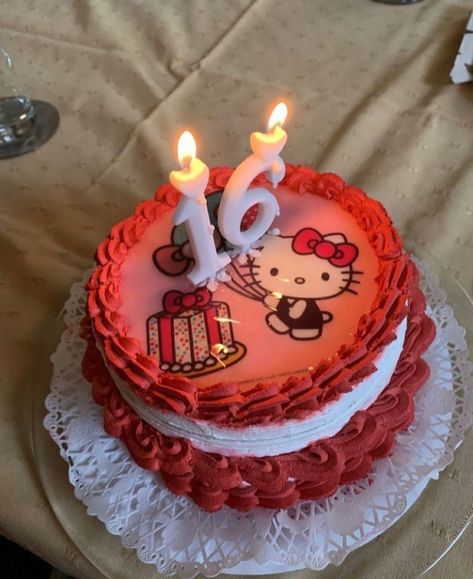 hello kitty Hello 15 Birthday Aesthetic, Hello Kitty 16th Birthday, Pastel Hello Kitty Aesthetic, Cakes 16th Birthday, Hello Kity Cakes, 16th Birthday Cake Aesthetic, 16 Birthday Aesthetic, 16th Birthday Themes, Cake 16th Birthday