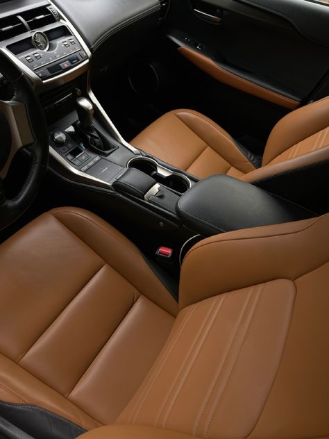 Black Car Brown Interior, Lexus Is Interior, Brown Car Interior, Lexus 350, Lexus Interior, Car Manufacturing, Lexus Suv, Cover Design Inspiration, Car Deco