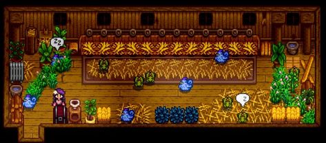 this coop is for the dinos and the blue chicken Stardew Valley Chicken Coop, Stardew Valley Coop, Stardew Valley Chicken, Stardew Valley Layout, Stardew Valley Tips, Stardew Valley Farms, Blue Chicken, Coop Design, Fall Games