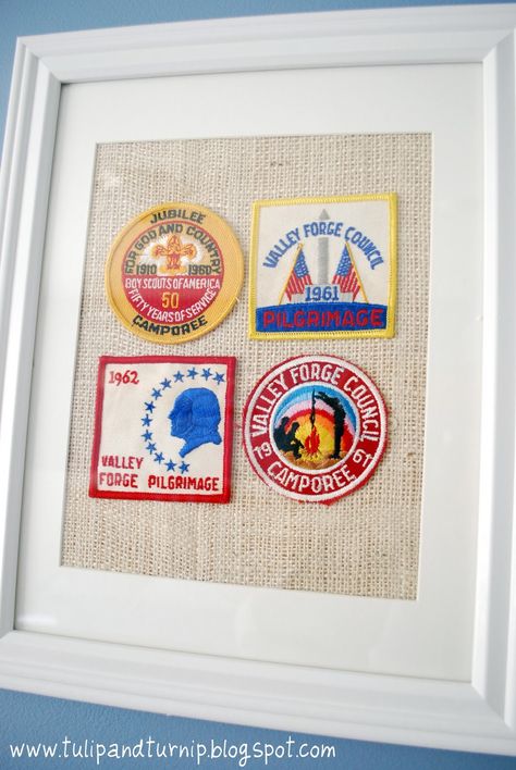 :: badges on burlap, framed :: {figure skating badges} Girl Scout Levels, Badge Display, Patches Display, Souvenir Display, American Heritage Girls, Burlap Background, Girl Scout Badges, Girl Scout Activities, Scout Badges