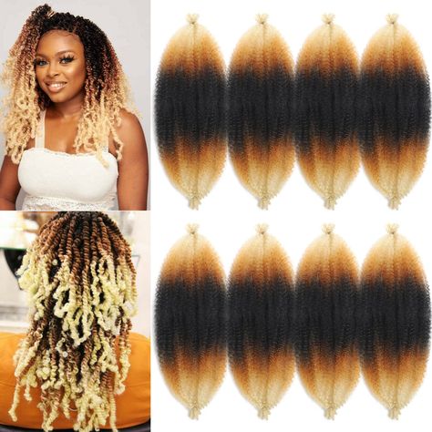 PRICES MAY VARY. ♠【Hair Material】: Pre-Separated/Pre-Fluffied Spring Twist Hair,Made With Top Quality Low Temperature Flame-Retardant Synthetic Fiber,Natural Looking and Soft Touch,Springy Afro Twist Hair,100% Hand Made, Natural Looking, Soft, And Fluffy, Perfect For Any Protective Hairstyle. ♠【Hair Functions】: This Afro Spring Twist Hair Is Absolutely Beautiful And Versatile,Wrapping Hair for Soft Locs. You Can Make Braids Crochet Hair Or Distressed Butterfly Soft Locs Hair, Butterfly Locs, Bub Hair For Faux Locs, Afro Twist Hair, Springy Afro Twist, Marley Braiding Hair, Cuban Twist Hair, Twist Braiding Hair, Afro Twist Braid, Marley Twist, Spring Twist Hair