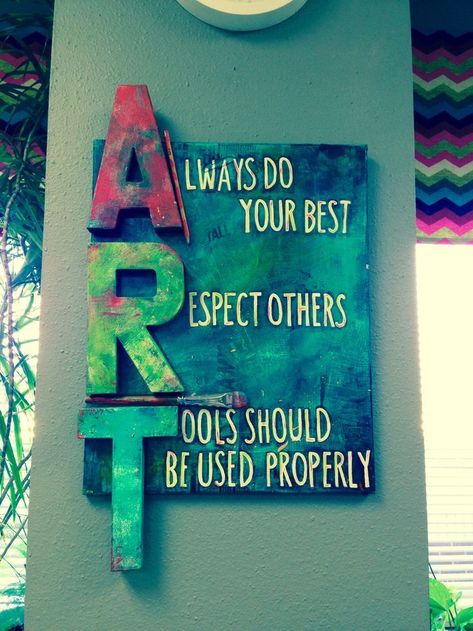 ART sign Art Room Rules, High School Art Room, Art Classroom Organization, Art Room Posters, Art Classroom Management, Classe D'art, Classroom Wall Decor, Art Classroom Decor, Art Rules