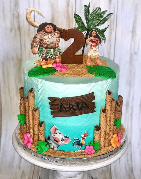 Moana Cake Design Images (Moana Birthday Cake Ideas) Moana 3rd Birthday Cake, Moana Birthday Theme Ideas, Moana Cakes Ideas, Moana Themed Birthday Cake, Diy Moana Cake, Moana 2nd Birthday Party Ideas, Moana Cake And Cupcakes, Moana 2nd Birthday Cake, Birthday Cake Moana