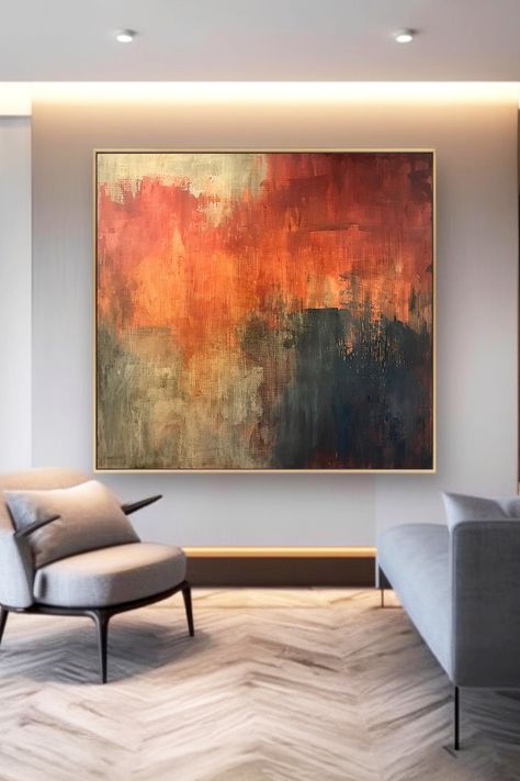 Original handmade abstract acrylic painting featuring vibrant orange, deep blue, and earthy tones with textured brushstrokes Abstract Acrylic Painting, Handmade Artwork, Abstract Painting Acrylic, Abstract Acrylic, Earthy Tones, Deep Blue, Original Paintings, Acrylic Painting, Abstract Art