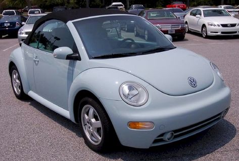 Example of Aquarius Blue paint on a 2004 Volkswagen Beetle convertible Volkswagen Beetle Convertible Blue, Blue Vw Beetle Convertible, Light Blue Vw Beetle, Volkswagen Bug Aesthetic, Light Blue Volkswagen Beetle, Blue Beetle Car, Volkswagen Beetle Aesthetic, Blue Volkswagen Beetle, Blue Vw Beetle