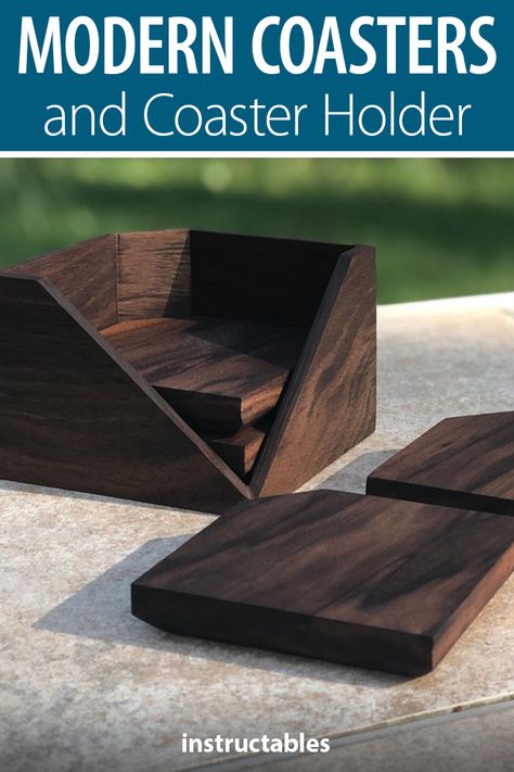 Small Walnut Wood Projects, Diy Coaster Holder, Costers Diy Wooden, Coaster Holder Diy, Coasters Diy Wooden, Woodshop Decor, Wooden Coaster Ideas, 3d Coasters, Woodworking Coasters