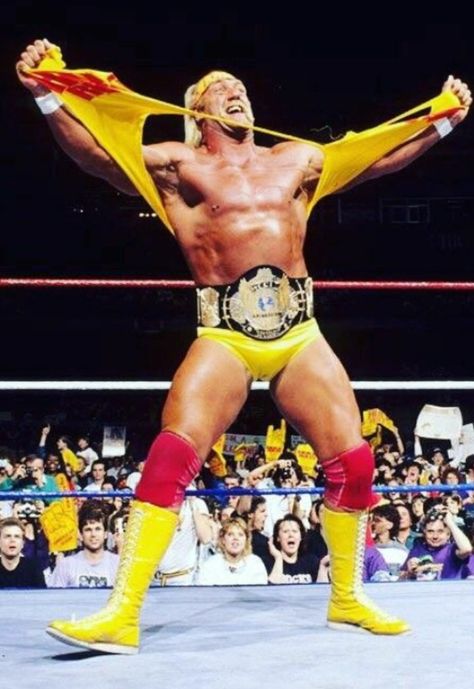 WWF Champion Hulk Hogan Wwe Hulk Hogan, Wwf Superstars, Wrestling Stars, Wwe Legends, Wwe World, Pro Wrestler, Hulk Hogan, Wrestling Superstars, Wwe Champions