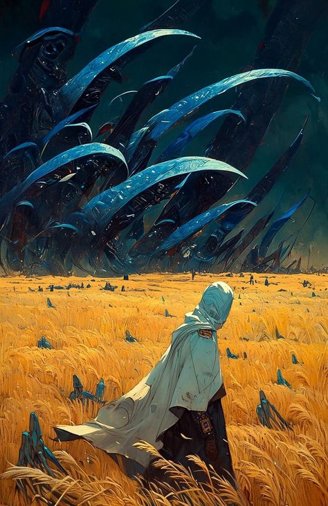 Scifi Fantasy Art, Scenery Pictures, Wheat Fields, Art Et Illustration, Wow Art, Fantasy Art Landscapes, Fantasy Concept Art, 판타지 아트, Environment Concept Art