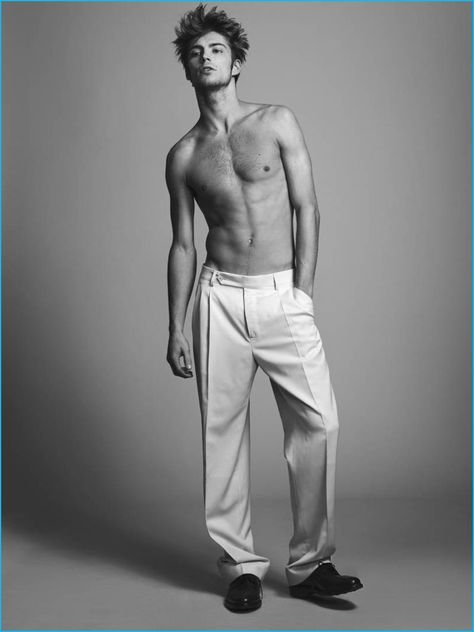 Timothée Bertoni dons Caruso trousers with Alden shoes. Mens Fashion Editorial Photography, Mens Poses, Men Models, Surfer Guys, Man Magazine, Fit Man, Summer Fashions, Mens Editorial, Male Fashion Trends