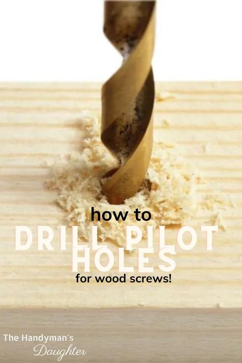 Learning how to drill a pilot hole correctly can literally make or break your project! In this article, we'll discuss why you need pilot holes and how to choose the right size drill bit to create a pilot hole for your wood screws. Carpentry Ideas, Drill Bit Sizes, Budget Design, Wood Post, Concrete Wood, Drilling Holes, Funky Junk, Furniture Renovation, Furniture Knobs