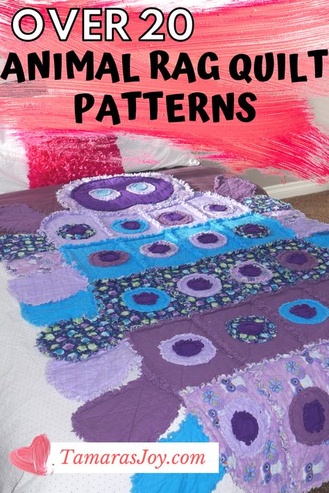 The ultimate list of over 20 different rag quilt patterns, most of them are animals rag quilt patterns and a few are other fun children rag quilt blankets. You will find the perfect rag quilt to make from this rag quilt pattern list. How to make a rag quilt, How to make an animal rag quilt, Rag quilt ideas and rag quilt tutorials can all be found here Rag Quilt Patterns Free, Rag Quilts Ideas, Rag Quilt Instructions, Flannel Rag Quilts, Rag Quilt Tutorial, Rag Quilt Patterns, Baby Rag Quilts, Dog Quilts, Cute Sewing Projects