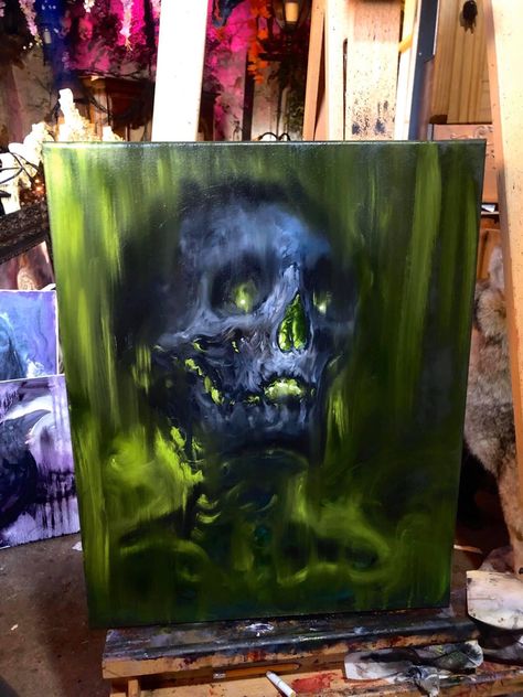 Creepy Acrylic Painting Ideas, Creepy Canvas Paintings, Gory Paintings, Scary Halloween Paintings On Canvas, Dark Art Acrylic Painting, Scary Painting Ideas On Canvas, Scary Halloween Paintings, Dark Angel Painting, Dark Painting Aesthetic