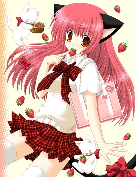 Cherry :D <3 Animecore Webcore, 2000s Art, Moe Anime, 5 Anime, Old Anime, Anime Cat, Kawaii Art, Pics Art, Cat Girl