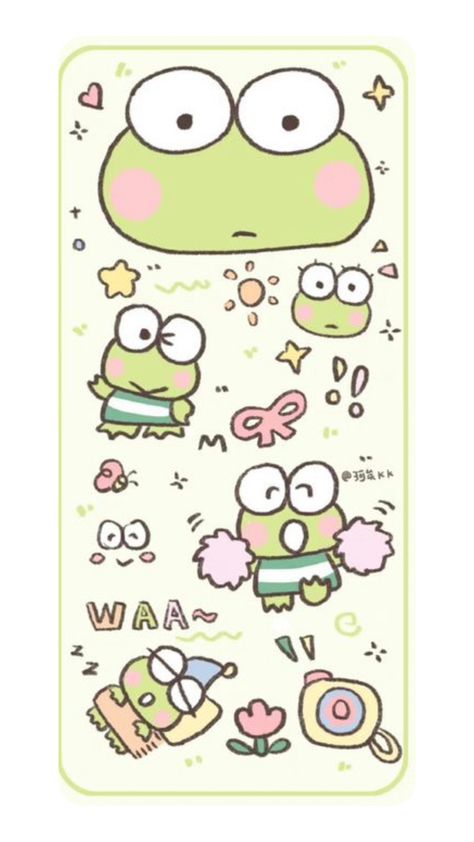 Pink Wallpaper Hello Kitty, Frog Wallpaper, Walpaper Hello Kitty, Wallpaper Green, Iphone Homescreen Wallpaper, Sanrio Wallpaper, Cute Wallpaper, Iphone Wallpaper Themes, Hello Kitty Iphone Wallpaper