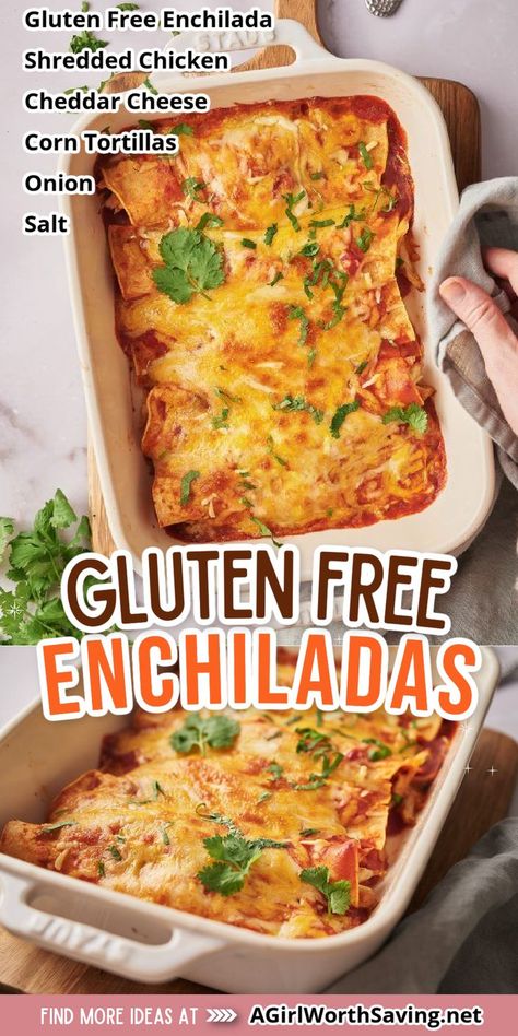 Gluten Free Chicken Enchiladas, Gluten Free Mexican Recipes, Gluten Free Enchiladas, Gluten Free Tacos, Gf Dinner, Gluten Free Main Dishes, Mexican Dinner, Gluten Free Recipes For Dinner, Enchilada Recipes