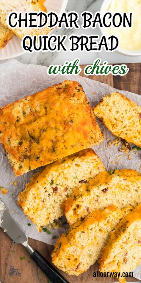 Bacon Bread, Chives Recipe, Quick Bread Recipes Easy, Foccacia Bread, Onion Bread, Knead Bread Recipe, Herb Cheese, Muffin Bread, Cheesy Bread