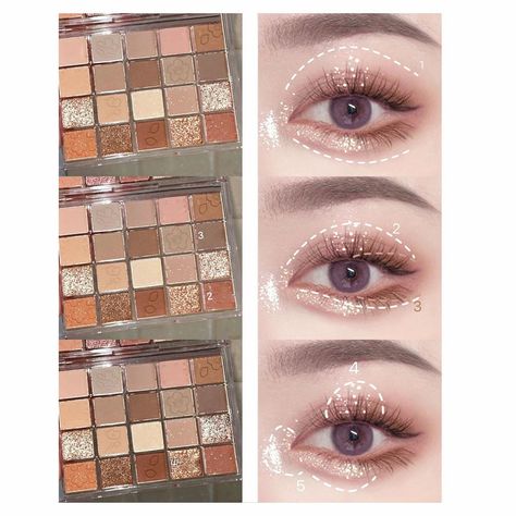 Buy WANGJIAOID Champagne Eye Liner Evening Cherry Dance Music Eye Shadow Plate 20 Color Large Plate Beads Earth Milk Tea Color Affordable Spring Cherry. at Walmart.com Pearly Eyeshadow, Makeup Without Powder, Pallet Makeup, Eye Shadow Pallet, Big Eyes Makeup, Eyeshadow Glitter, Makeup Pallets, Edgy Looks, Shiny Eyes