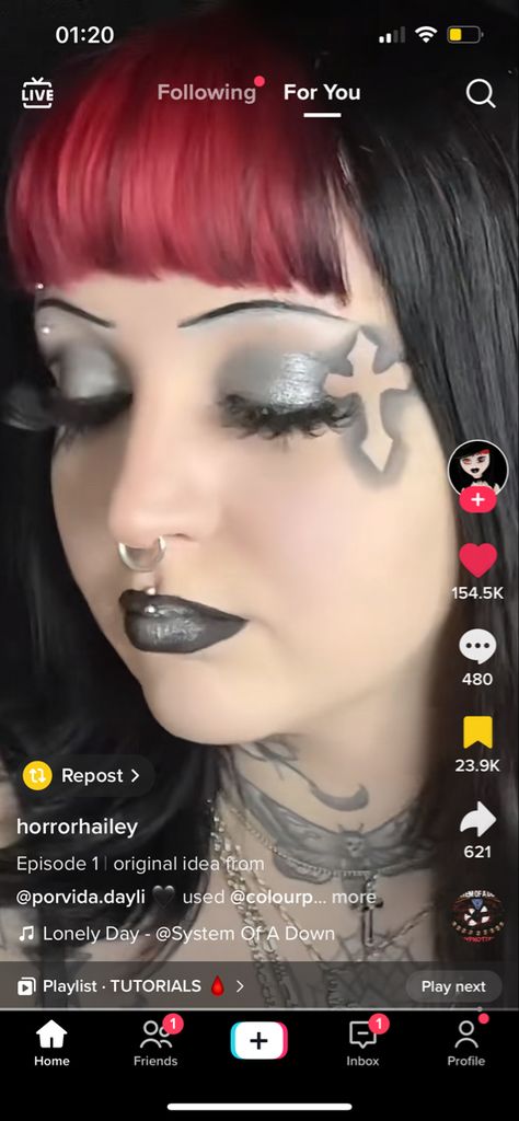 i luv this eye makeup sm - inspo for ghost concert Greyday Tour Makeup, Ghost Band Makeup Ideas, Ghost Makeup Band, Ghost Bc Makeup, Ghost Concert Makeup, Ghost Band Makeup, Ghost Concert Outfit, Concert Makeup Looks, Ghost Concert