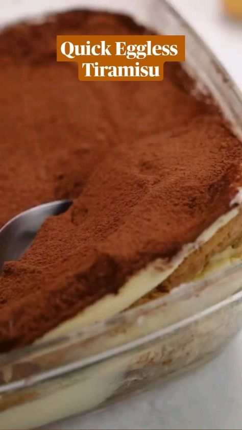 A simple and quick recipe of Tiramisu for all coffee cravings. | Pinterest Bake With Shivesh, Eggless Cookie, Eggless Cookie Recipes, Easy Tiramisu Recipe, Eggless Recipes, Tastemade Recipes, Tiramisu Cake, Tiramisu Recipe, Sweet Dishes Recipes