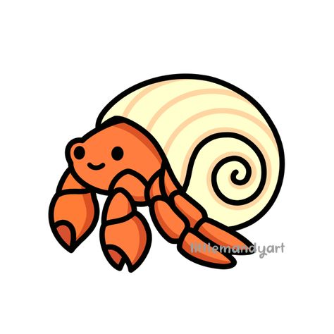 Cute hermit crab sticker Cute Hermit Crab, Easy Dragon Drawings, Crab Illustration, Ocean Drawing, Ocean Illustration, Sticker App, Class Pet, Pokemon Bulbasaur, Doodle Pages