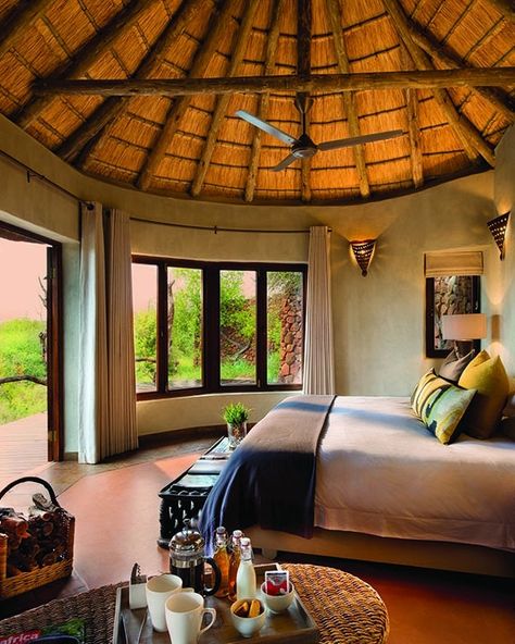 Madikwe Safari Lodge, Madikwe Game Reserve, South Africa - Resort Review - Condé Nast Traveler Bushveld Lodge Ideas, Africa Resort, Safari House, Lodges Design, African Hut, Round House Plans, Game Reserve South Africa, House Plans South Africa, Lodge Ideas