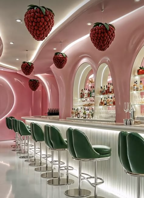 Girly Restaurant, Barbie Fashion Fairytale, Bar Restaurant Ideas, Pink Restaurant, Bar Lounge Design, Brand Interior, Shabby Chic Interior Design, Glamorous Interiors, Brunch Decor