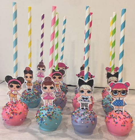 LOL cake pops Lol Cake Pops Ideas, Lol Surprise Cake Pops, Lol Doll Cake Pops, Lol Cake Pops, Lol Cupcakes, Lol Birthday Theme, Lol Doll Birthday Party, Lol Birthday Cake, Lol Surprise Dolls Party Ideas