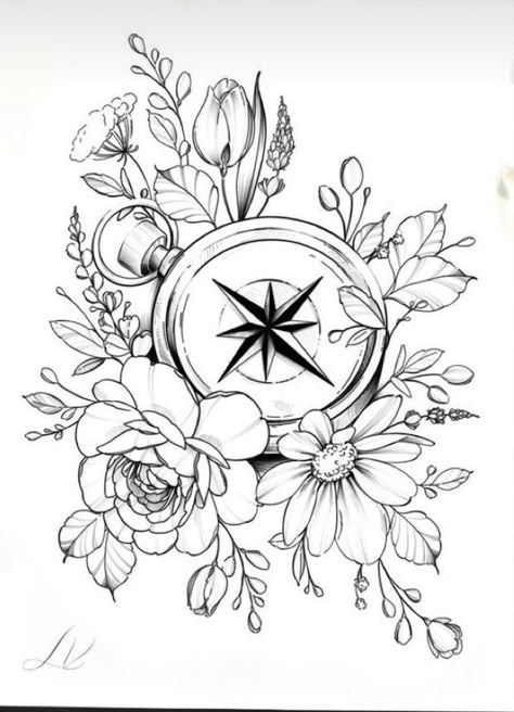 Mandala Compass, Feminine Compass Tattoo, Side Thigh Tattoos, Full Hand Tattoo, Adventure Tattoo, Small Chest Tattoos, Hip Thigh Tattoos, Dragonfly Tattoo Design, Compass Tattoo Design