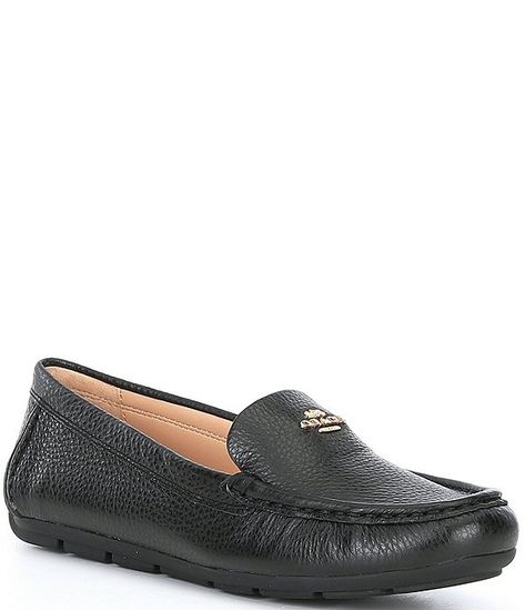 Marley Leather Logo Slip On Drivers #Sponsored #Leather, #ADVERTISEMENT, #Marley, #Logo Loafers Outfit Women, Coach Loafers, Loafers Outfit, Outfit Women, Leather Logo, Dillard's, Platform Wedges, Loafers Men, Ankle Strap