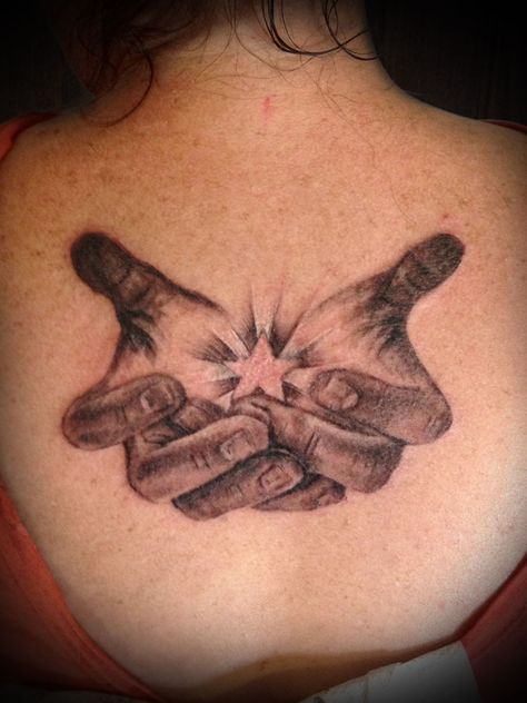 Masonry Cartel Cupped hands star black and grey tattoo Open Hands Tattoo Design, Cupped Hands Tattoo, Tattoo Of Hands Holding Something, Reaching Hands Tattoo, Open Hands Tattoo, God Hands Tattoo, Hands Holding Tattoo, Winner Tattoo, Tattoo Nick