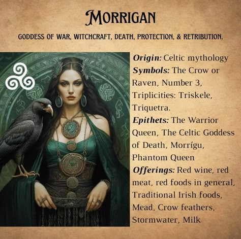 Celtic Goddess Morgana, Morrigan Celtic Goddess Tattoo, Morrigan Tattoo Ideas, Morgan Le Fay Goddess, Morgana Goddess, Morrigan Correspondences, Elen Of The Ways Goddess, The Morgan Goddess, Morgan Goddess